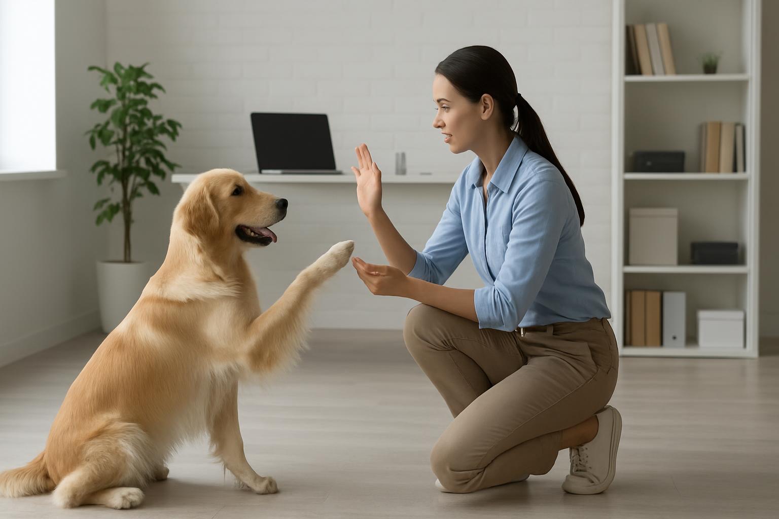 Dog-and-trainer at home session